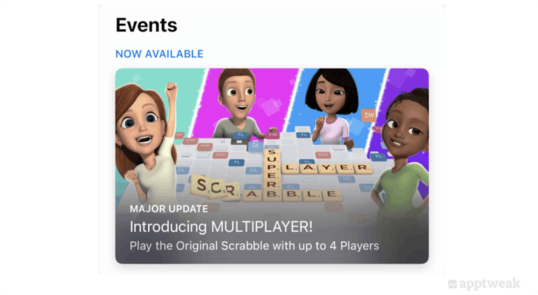 Scrabble Go in-app event on the App Store