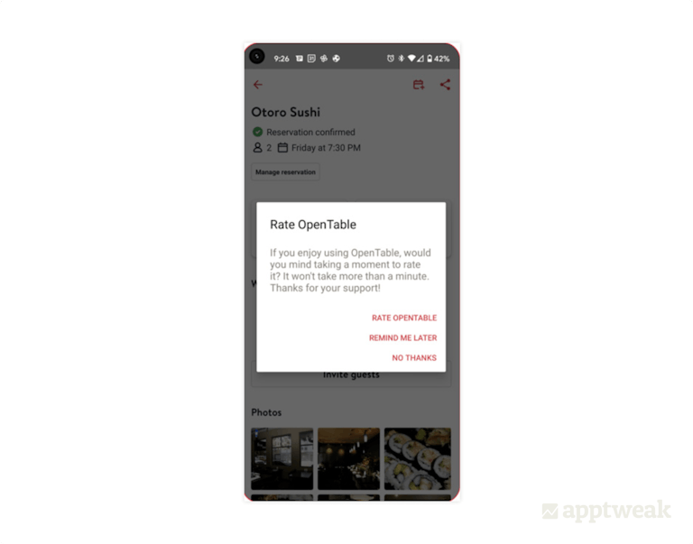예약 성공 후 프롬프트가 나타납니다.