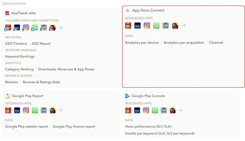 No-code solution to export App Store & Google Play data