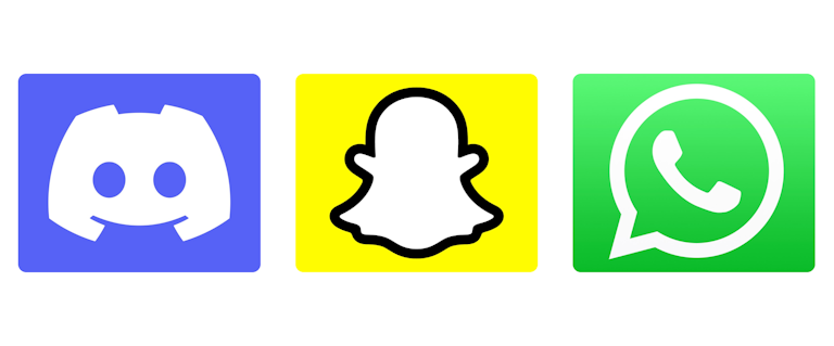 Discord, Snapchat, and WhatsApp all have icons that are simple, recognizable, and attention-grabbing