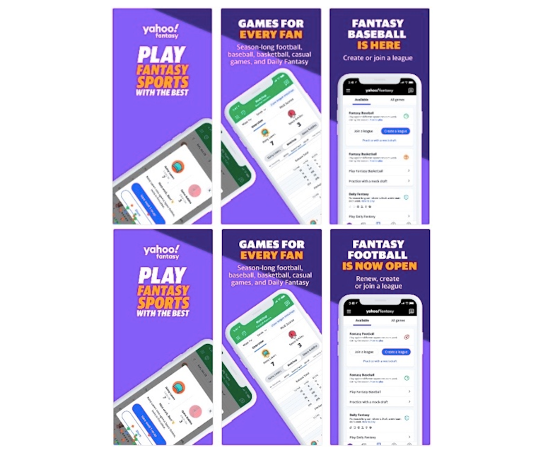 Yahoo Fantasy Sports optimized their screenshots to highlight Fantasy Football text and imagery in May. By doing this, they were able to capitalize on a huge seasonal spike for Fantasy football early on