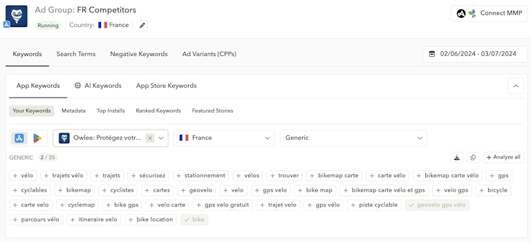 Find thousands of keyword opportunities for ASA on Search Ads Manager