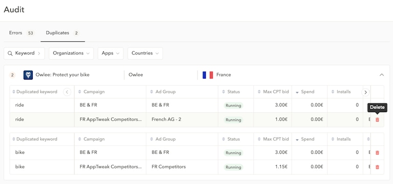 스마트 모니터링 도구로 Apple 검색 광고 캠페인 감사 시간을 절약하십시오.
