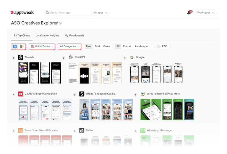 Best ASO Tools - Discover creative choices from your competitors, market trends and uncover new opportunities