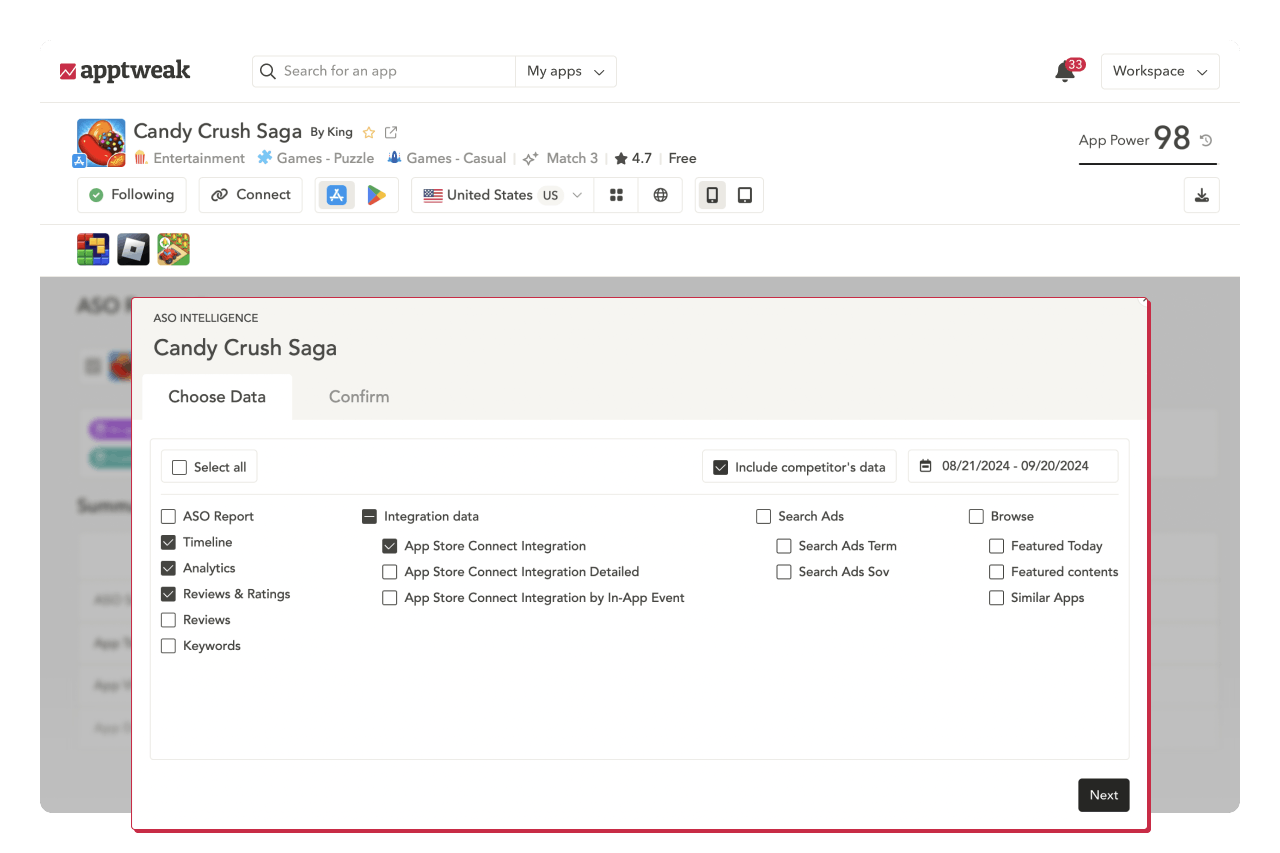 ASO tools: Leverage custom exports
