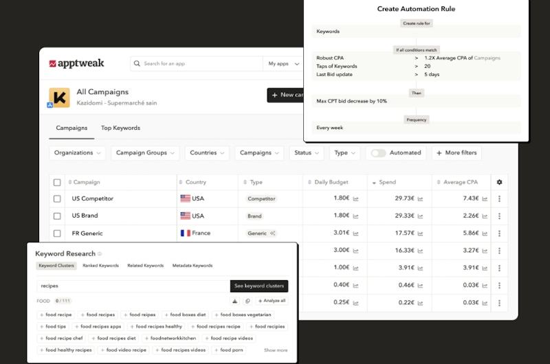 Apple Ads platform: AppTweak's campaign manager to grow and scale Apple Ads campaigns