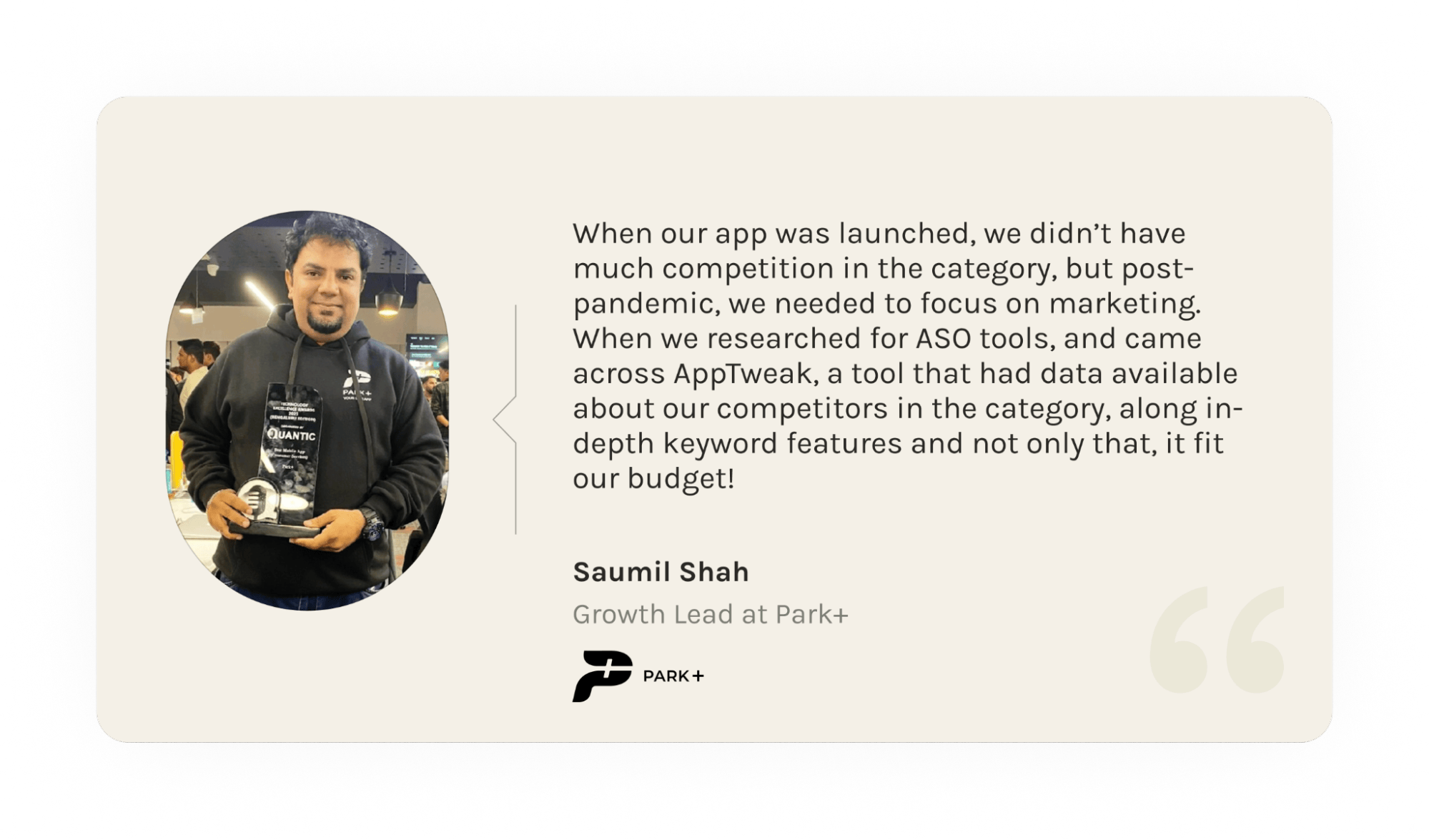 testimony from park+ growth lead saumil shah