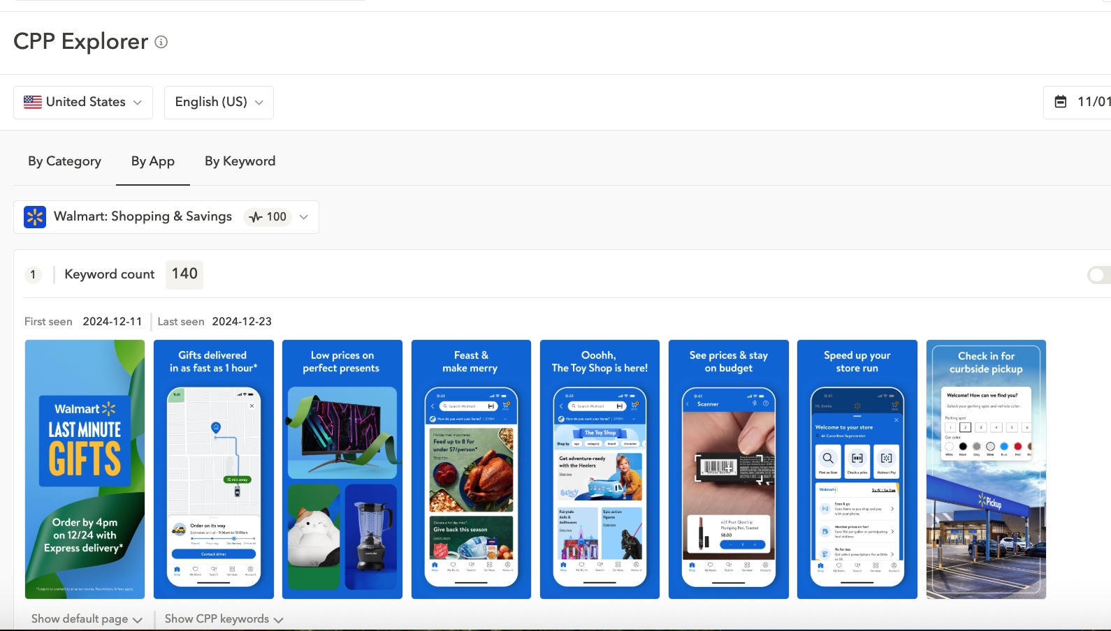 CPP Explorer in AppTweak: search CPPs by category, app or keyword