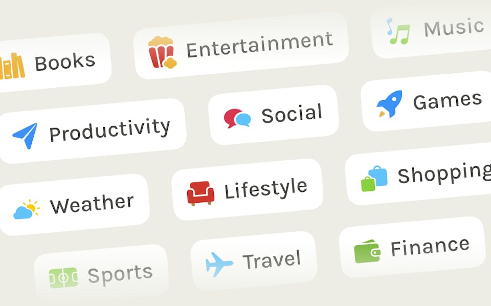 app market size by app category