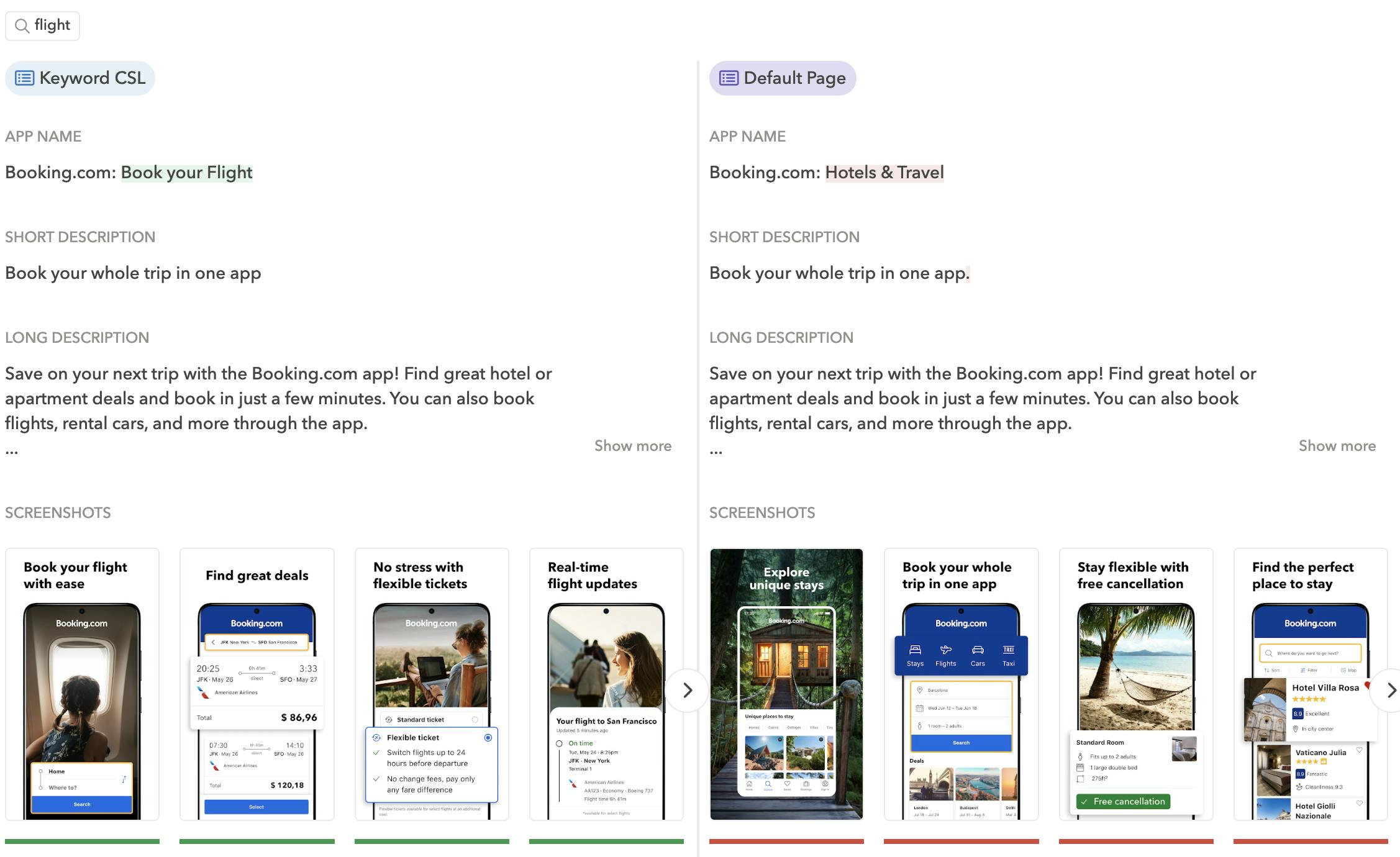 custom store listing by keyword from booking