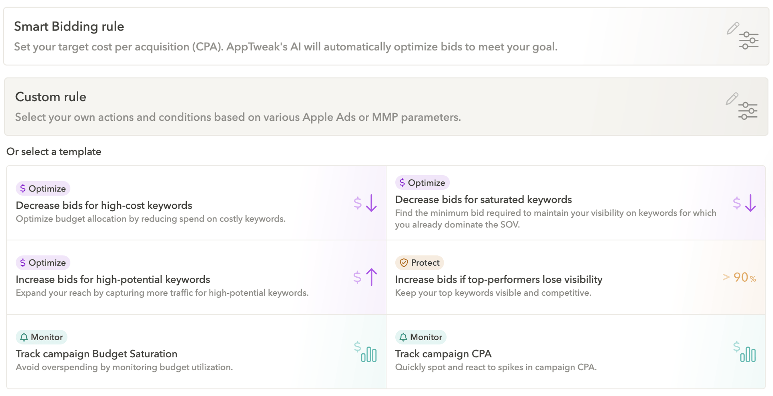 AppTweak’s automation tools for Apple Ads