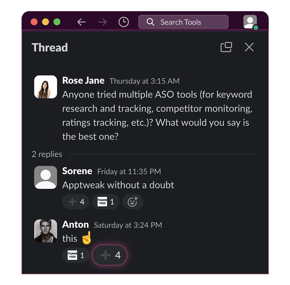 slack conversation - which aso tool is the best?