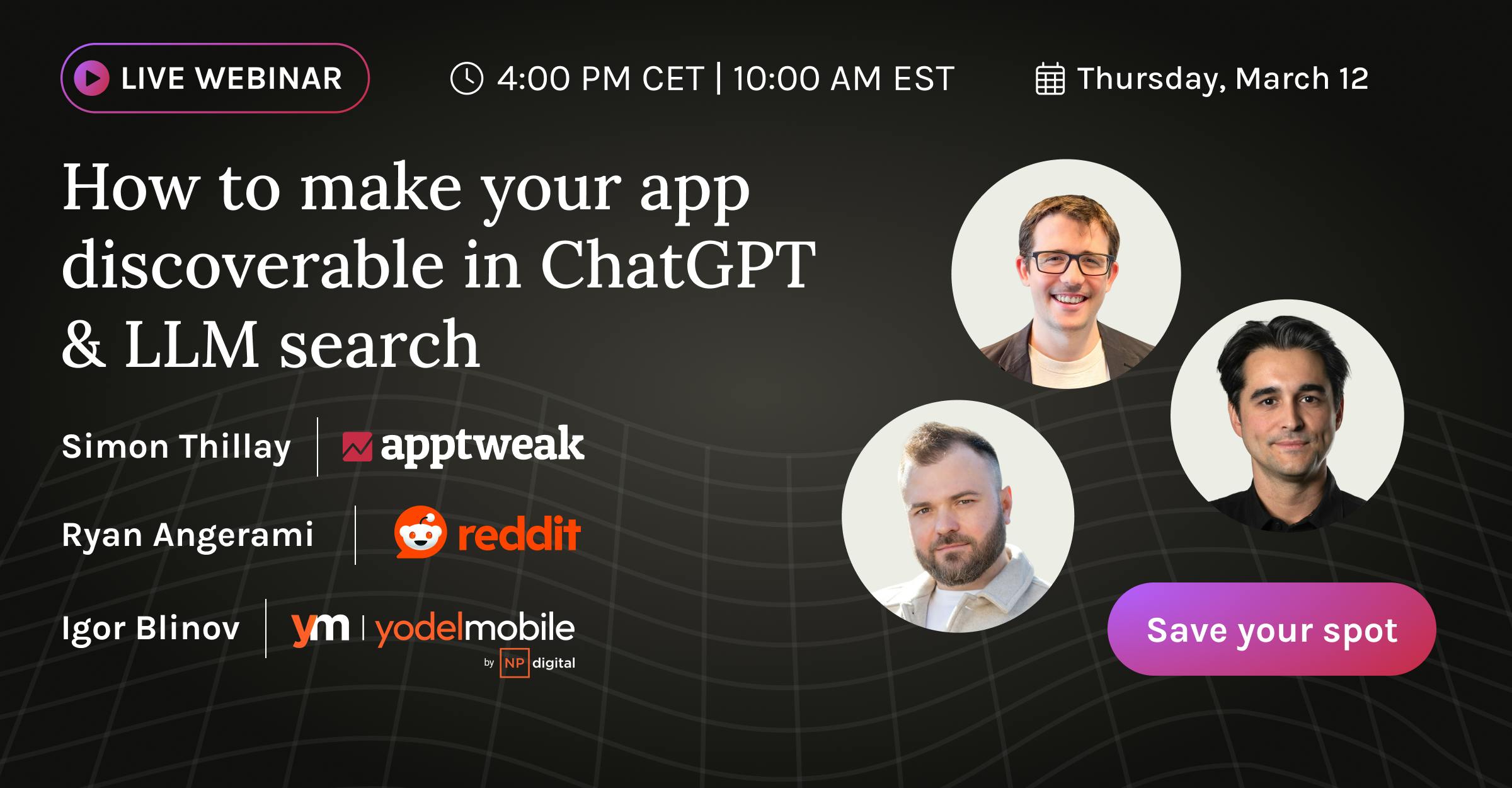 Webinar: How to make your app discoverable in ChatGPT and LLM search