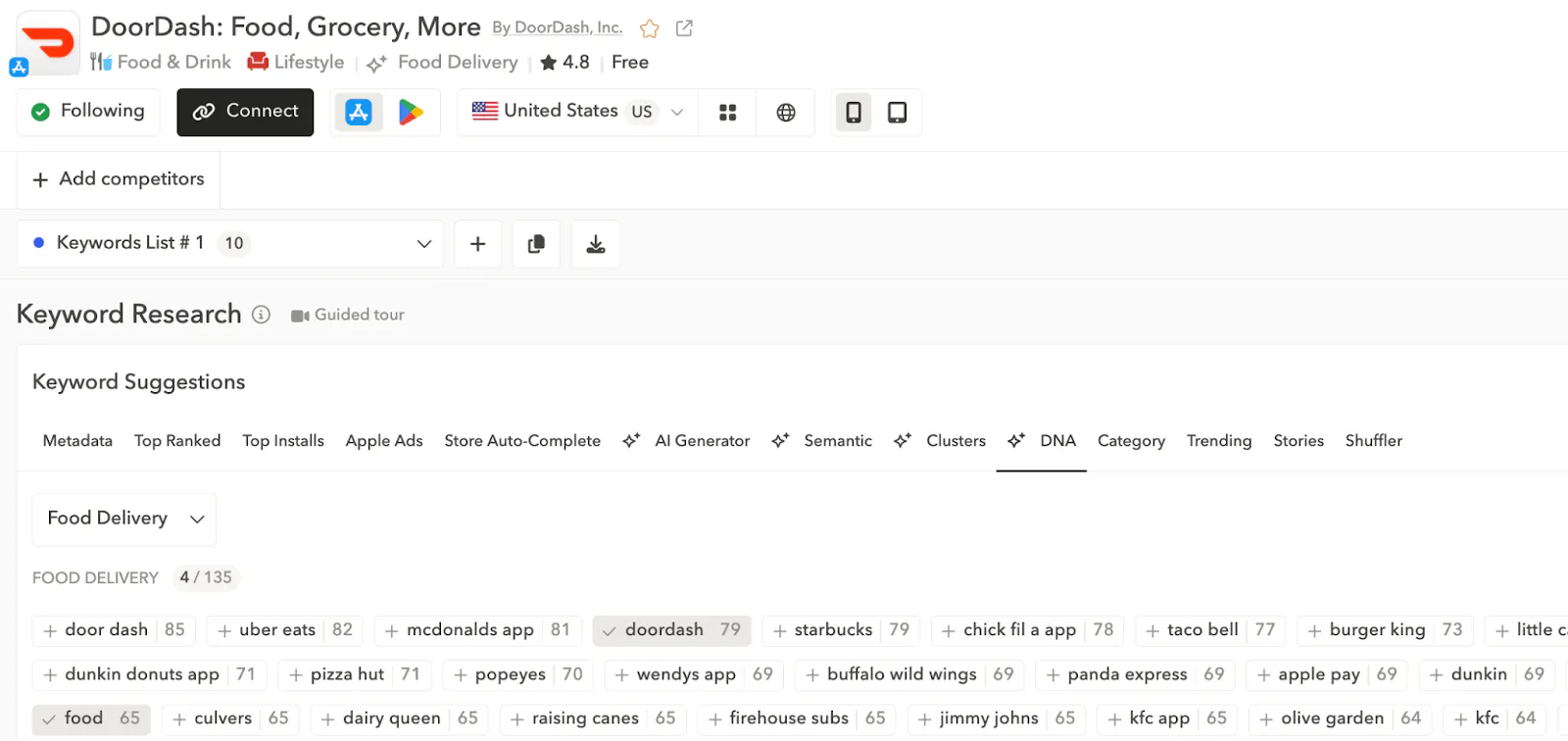 ASO keyword research tools - Identify all potentially relevant keywords before narrowing them down