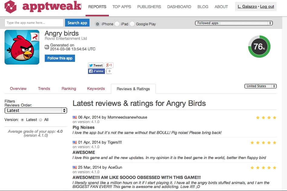 Angry Birds Reviews & Ratings