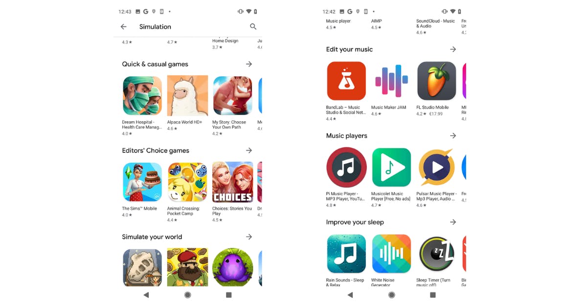 新しいGoogle Play ストアのデザイン