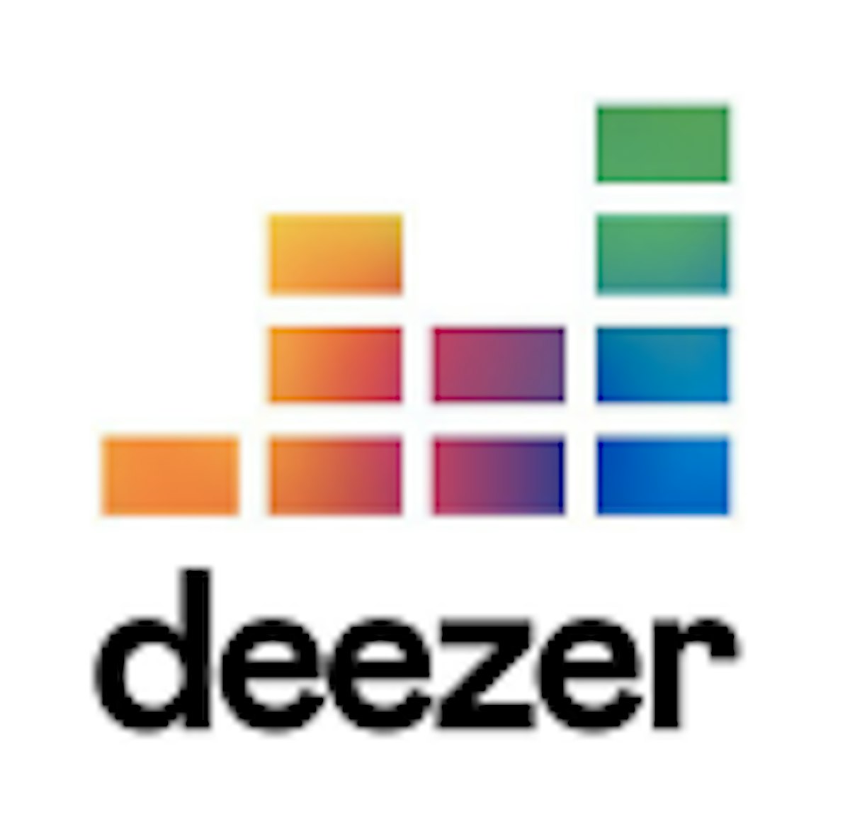 Deezer icon at the time with white background, logo, and wordmark