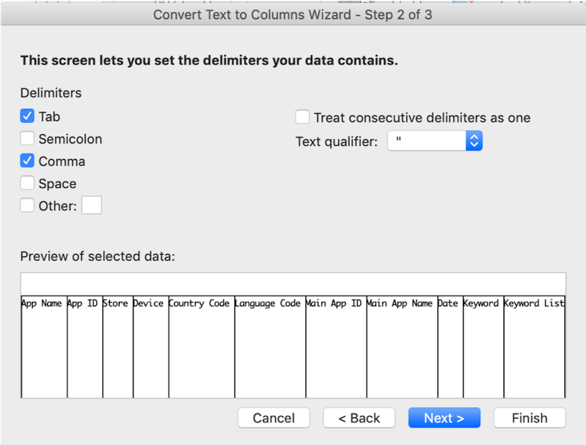 AppTweak ASOツール：CSVからExcelシートへ