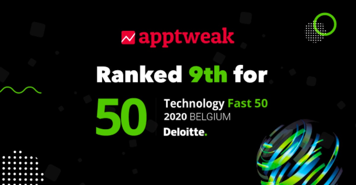 AppTweak、Deloitteの2020 Technology Fast 50 Belgiumで第9位