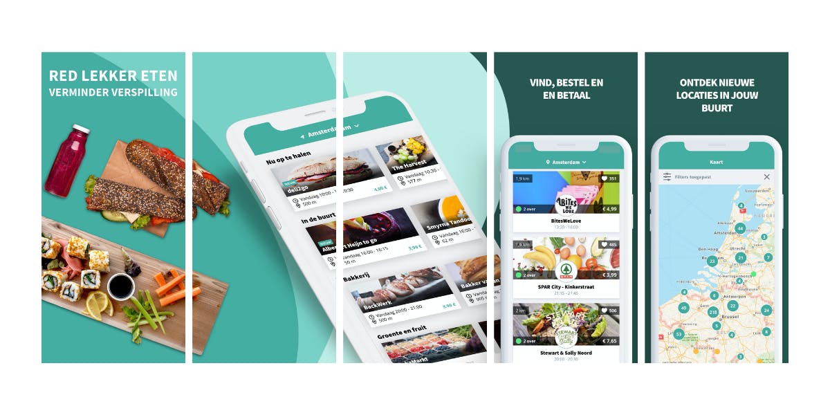 オランダのApple App StoreでのTooGoodToGoの優れたスクリーンショット例