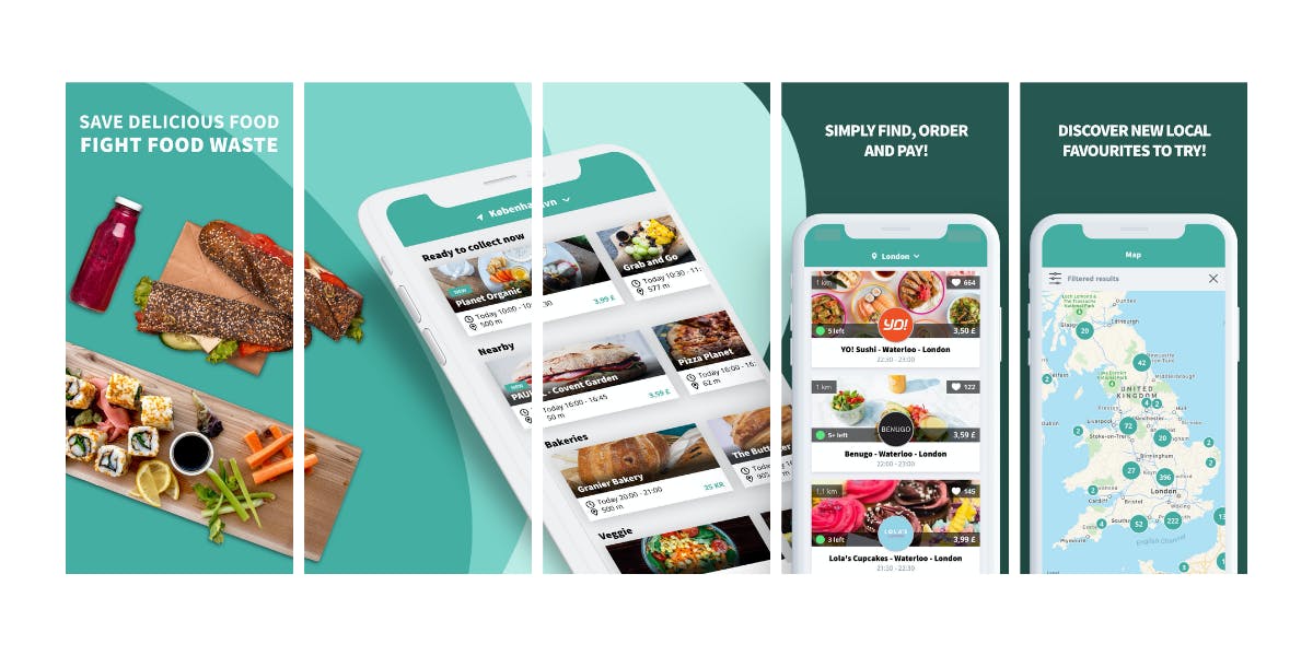 イギリスのApple App StoreでのTooGoodToGoの優れたスクリーンショット例