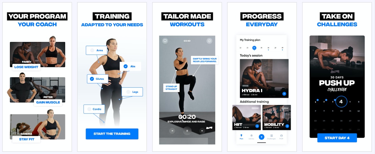 Fitness CoachのiOSスクリーンショットセット(AppTweakから取得)。 Fitness CoachのiOSスクリーンショットセット(AppTweakから取得)。