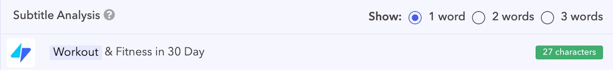 Fitness Coachのサブタイトル分析。