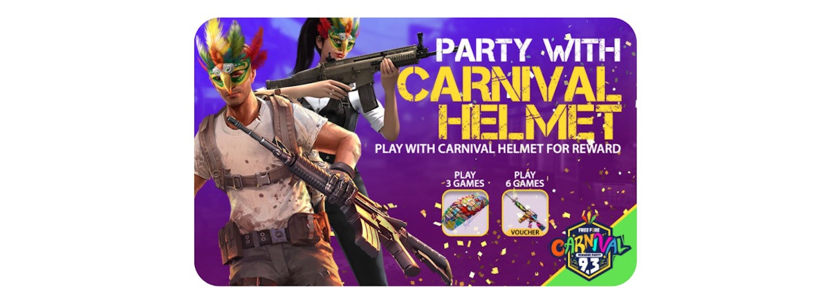 スペシャルイベントを強調するGarena Free Fireのフィーチャーグラフィック