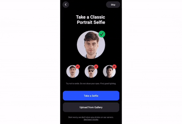 Reface 通过“一张自拍，你就是明星”这句话来促进用户激活。