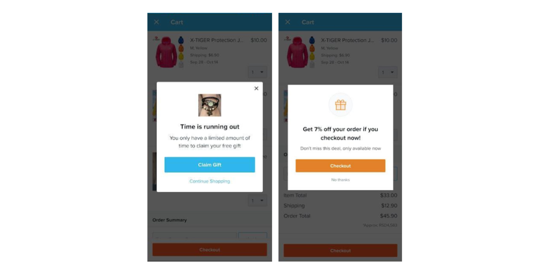 Wish employs scarcity to encourage user activation.