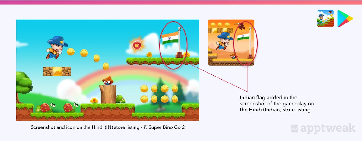 ヒンディー語ストアリストでインドの国旗を含むSuper Bingo Go 2のビジュアル