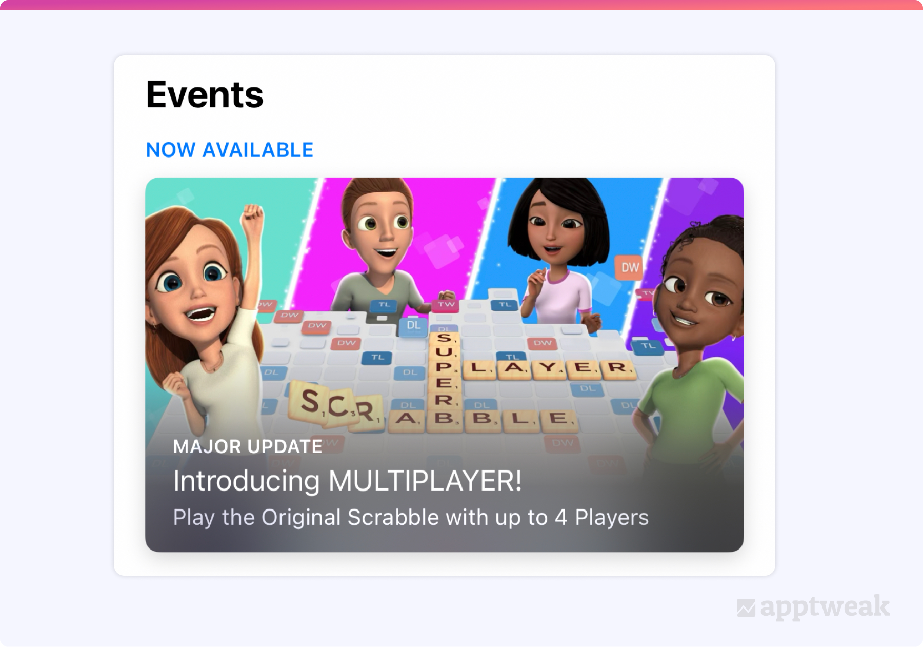 iOS 15 in app event for Scrabble Go on the App Store