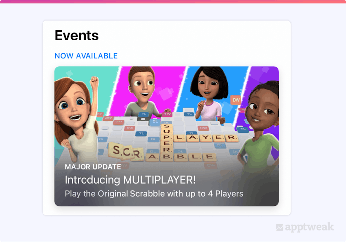 iOS 15 in app event for Scrabble Go on the App Store