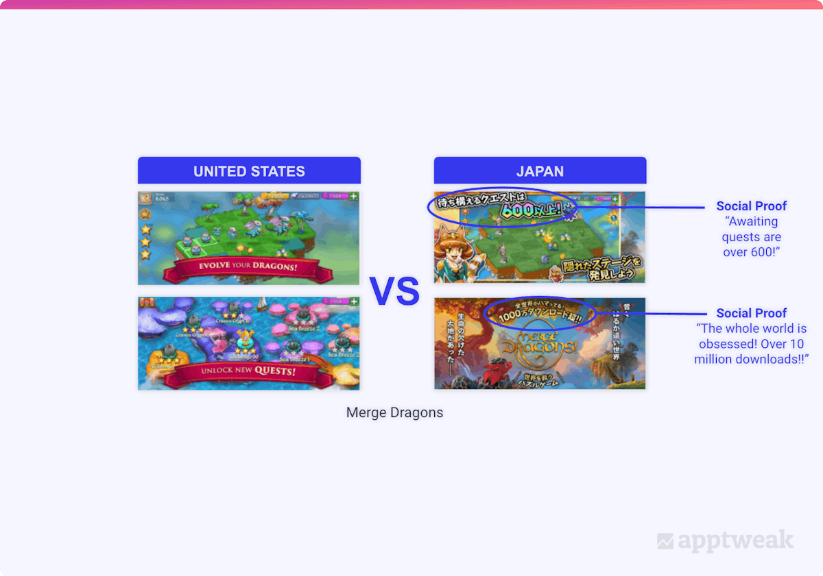 在为日本市场本地化您的应用屏幕截图时，请包含社会认同